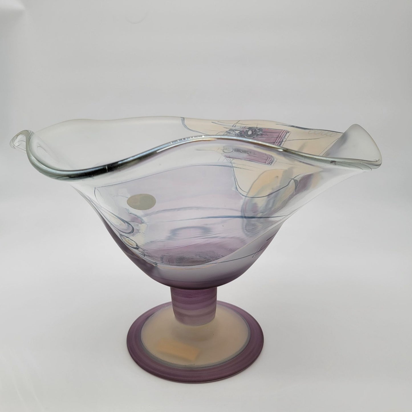 Ion Tamaian Romanian Art Glass Compote