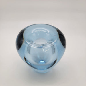1958 Per Lutken For Holmegaard Blue Minuet Heart Art Glass Vase Paperweight