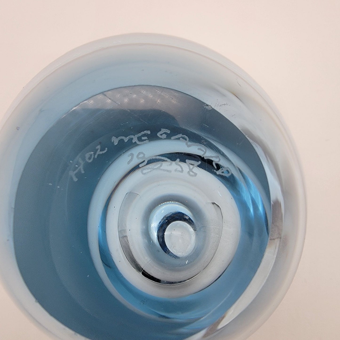 1958 Per Lutken For Holmegaard Blue Minuet Heart Art Glass Vase Paperweight