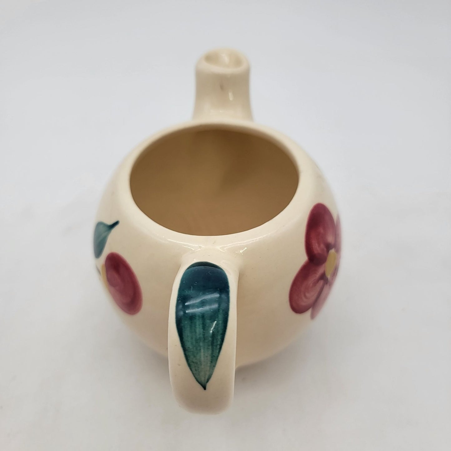Vintage 1940s Purinton Pottery Teapot With Hand-Painted Floral Design