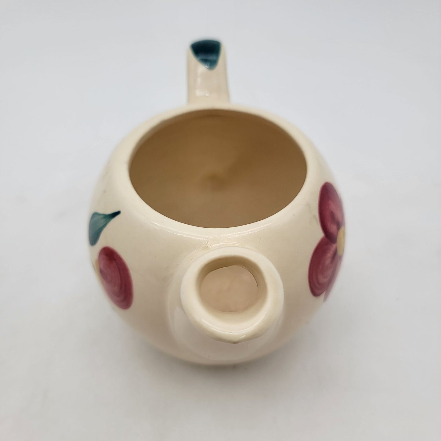 Vintage 1940s Purinton Pottery Teapot With Hand-Painted Floral Design
