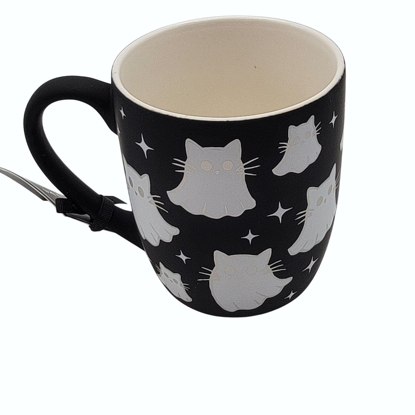 Cobwebs & Cauldrons Black Ghost Cat Mug