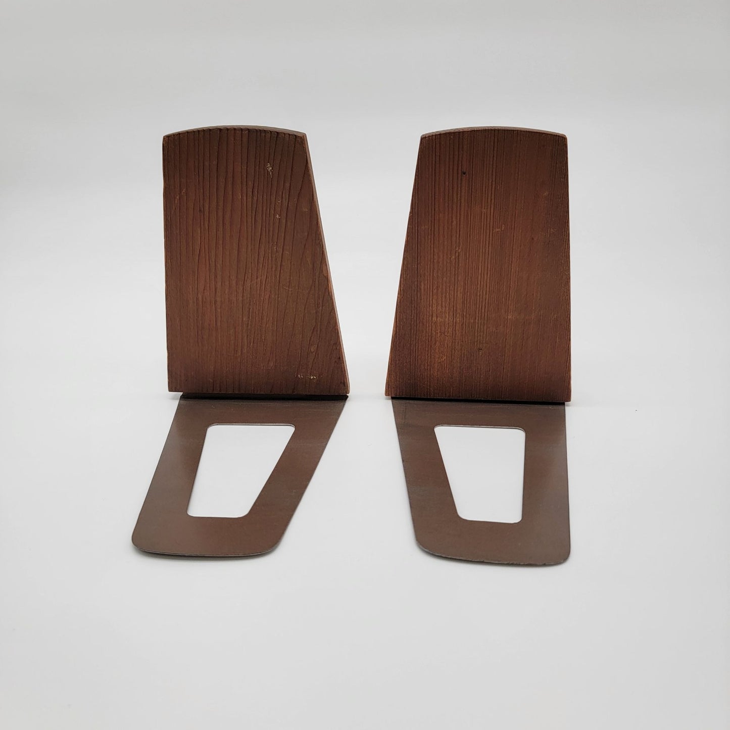 Vintage Wooden Hand Carved Owl & Floral Bookends Set Of 2