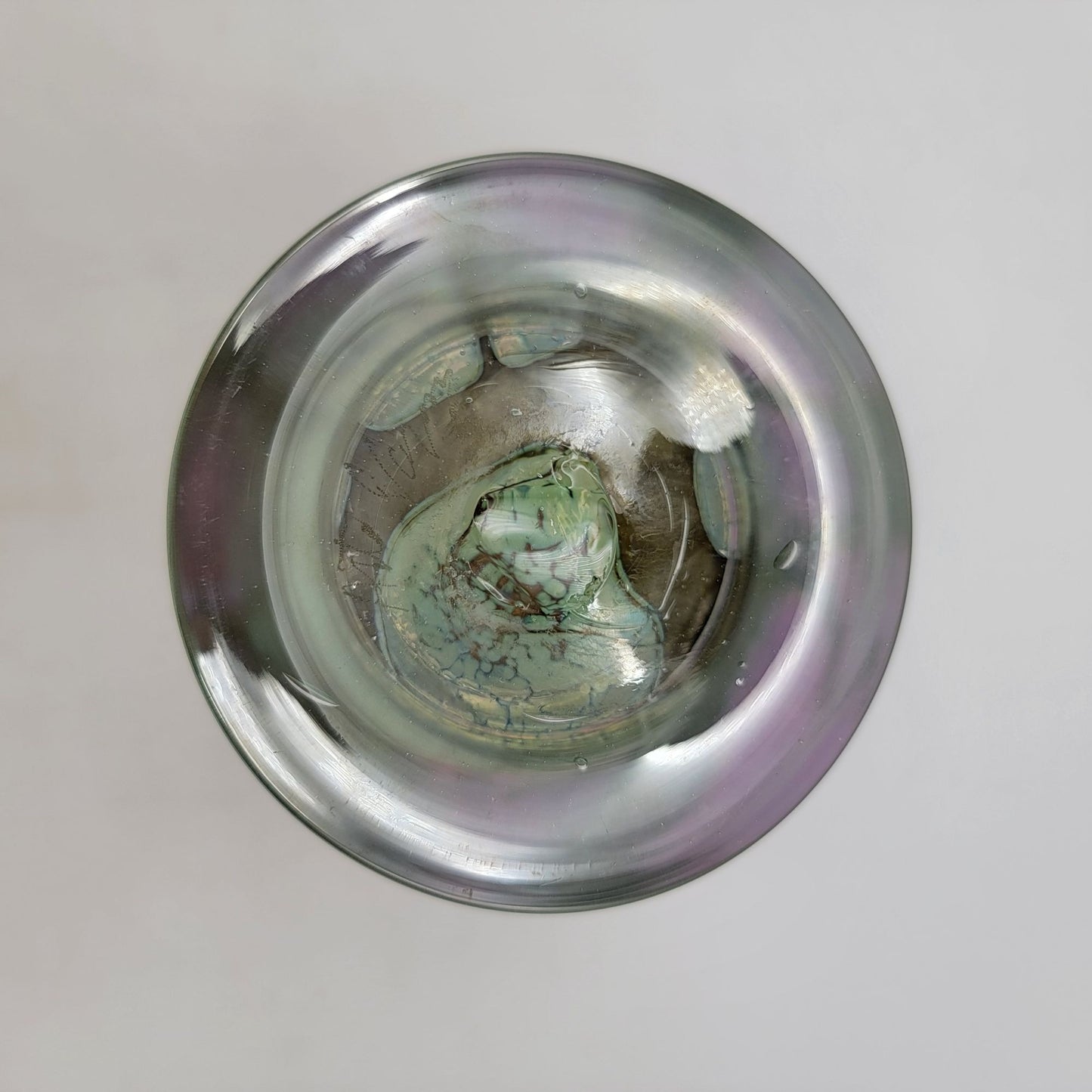 Signed Hand Blown Iridescent Art Glass Vase