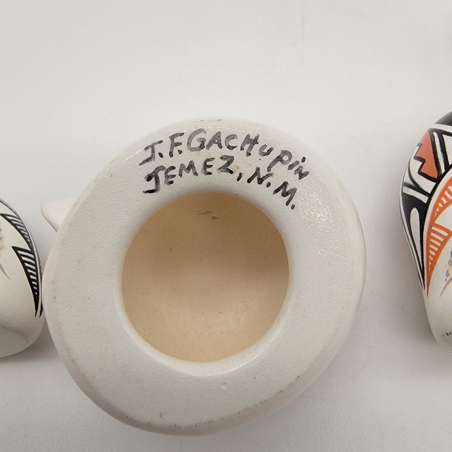 Set of 3 Vintage J.F. Gachupin Jemez Pueblo Art Pottery Miniature Cats