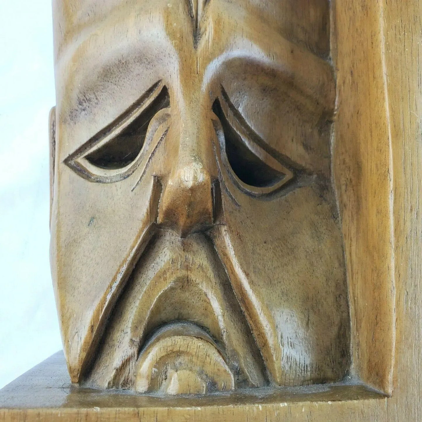 Mid Century Bookends Theater Comedy Tragedy Teak Wood