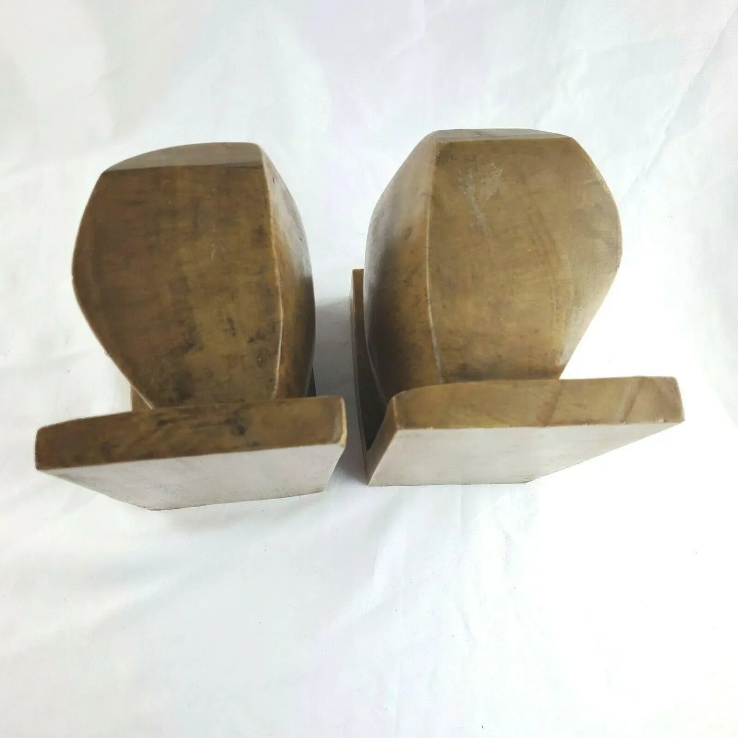 Mid Century Bookends Theater Comedy Tragedy Teak Wood