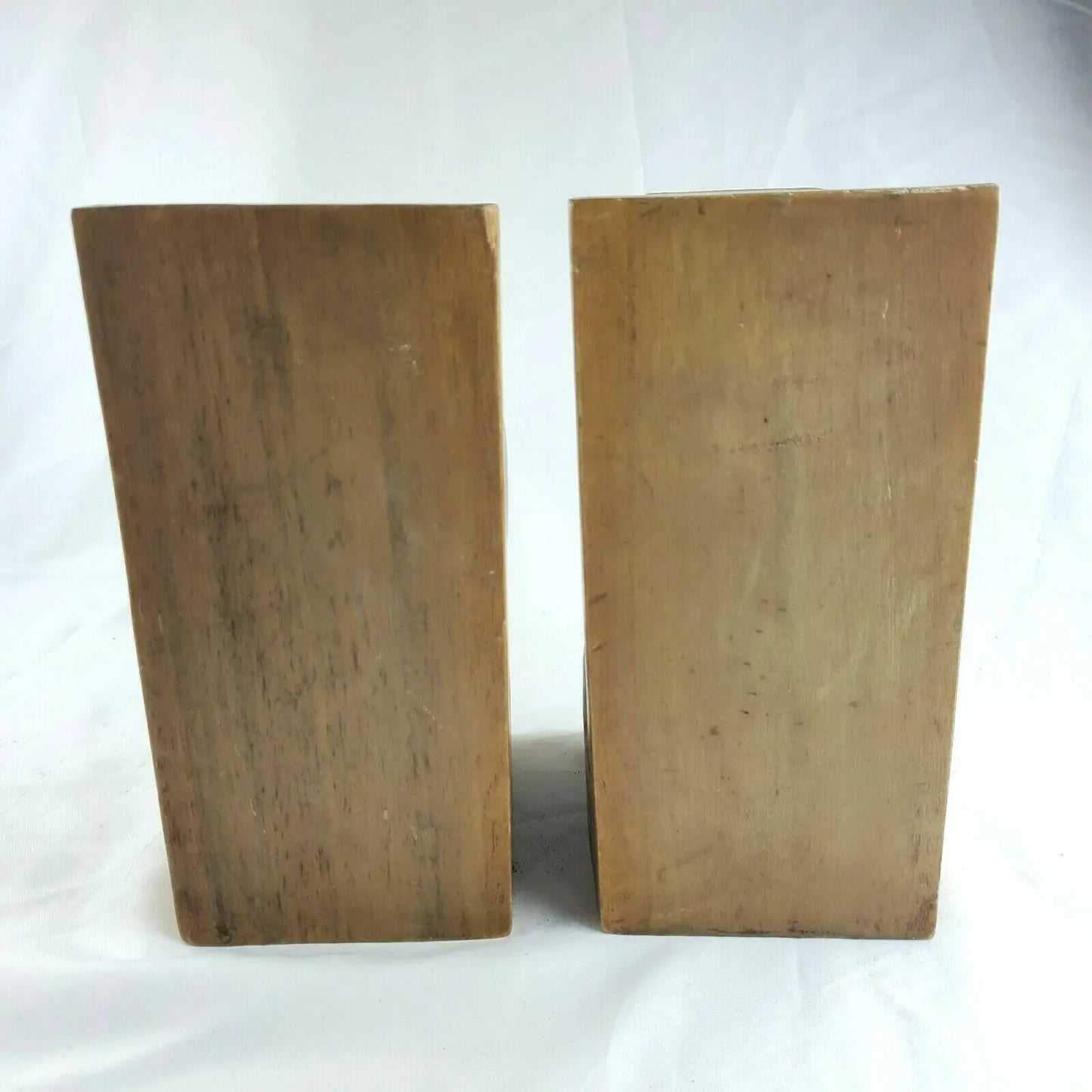 Mid Century Bookends Theater Comedy Tragedy Teak Wood
