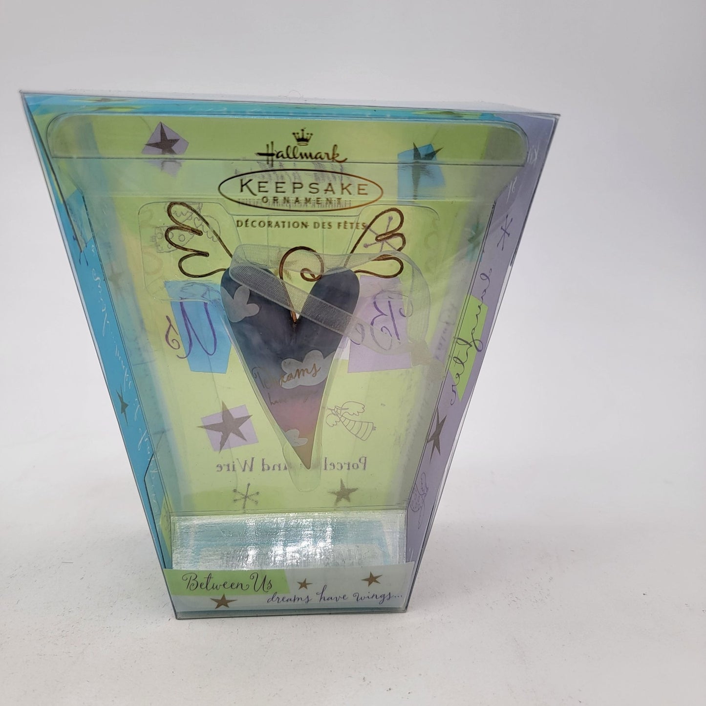 2002 Hallmark Keepsake Porcelain & Wire Ornament By Nello Williams "Between Us Dreams Have Wings" NOS