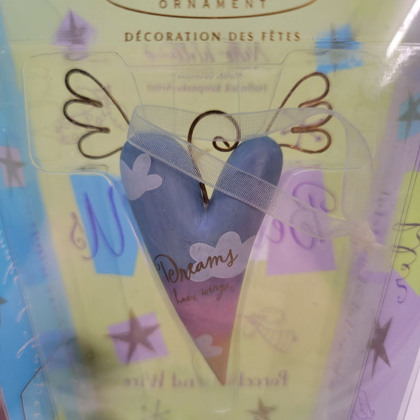 2002 Hallmark Keepsake Porcelain & Wire Ornament By Nello Williams "Between Us Dreams Have Wings" NOS