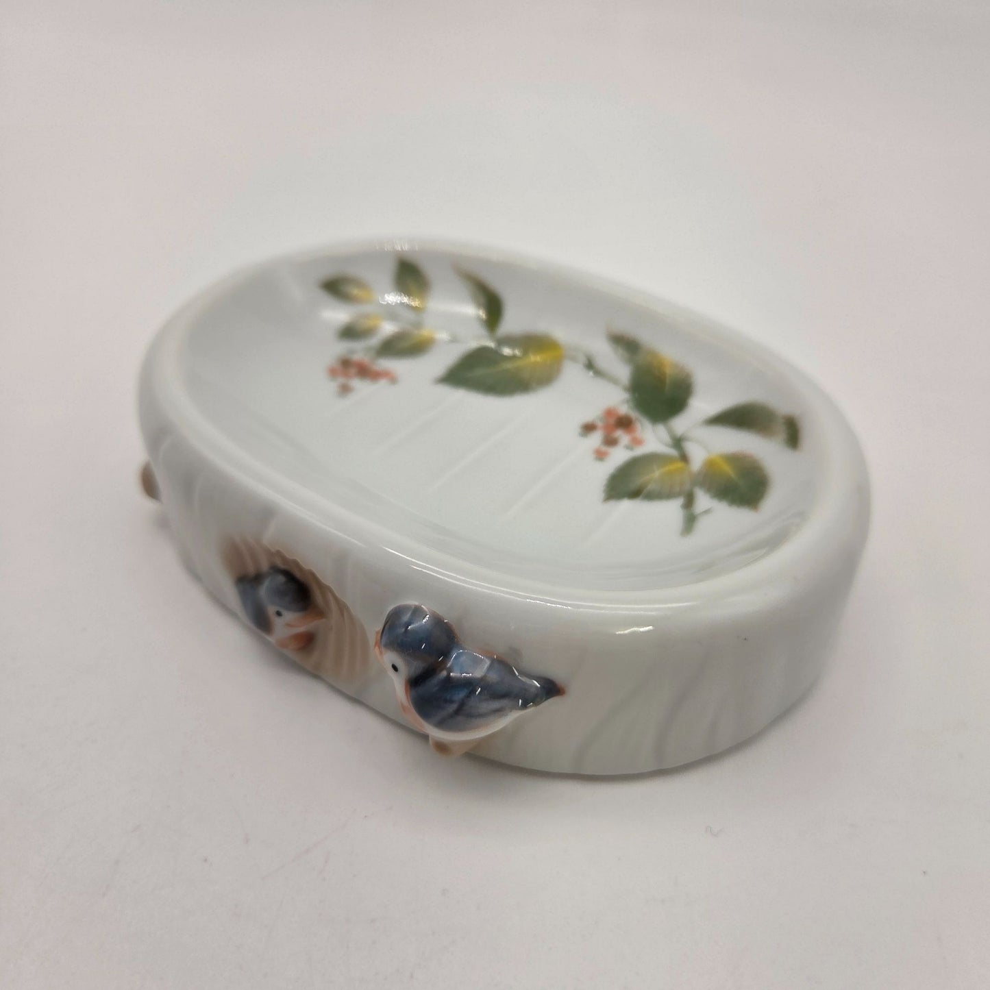 Vintage 3 Pc Takahashi Japan Birds Bathroom Set