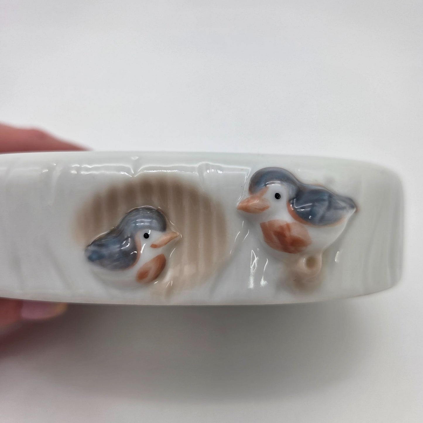Vintage 3 Pc Takahashi Japan Birds Bathroom Set
