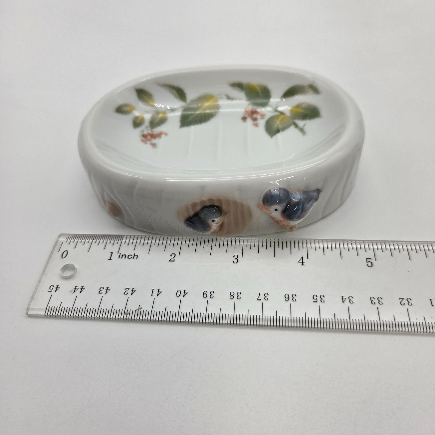 Vintage 3 Pc Takahashi Japan Birds Bathroom Set