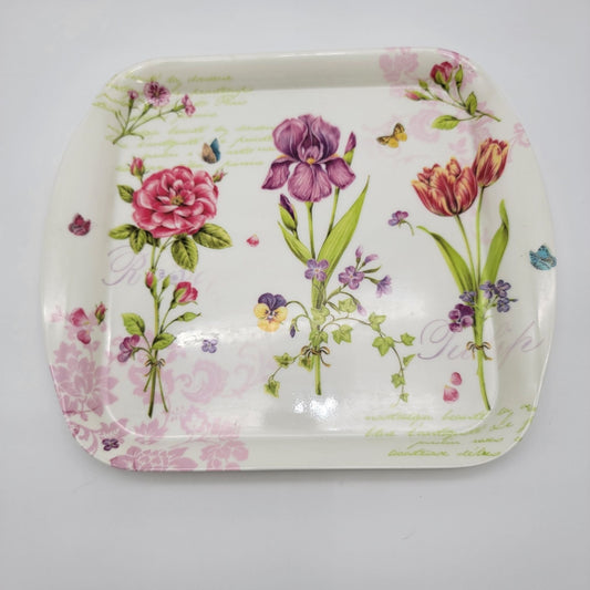 Home Essentials Melamine Serving Tray Flowers