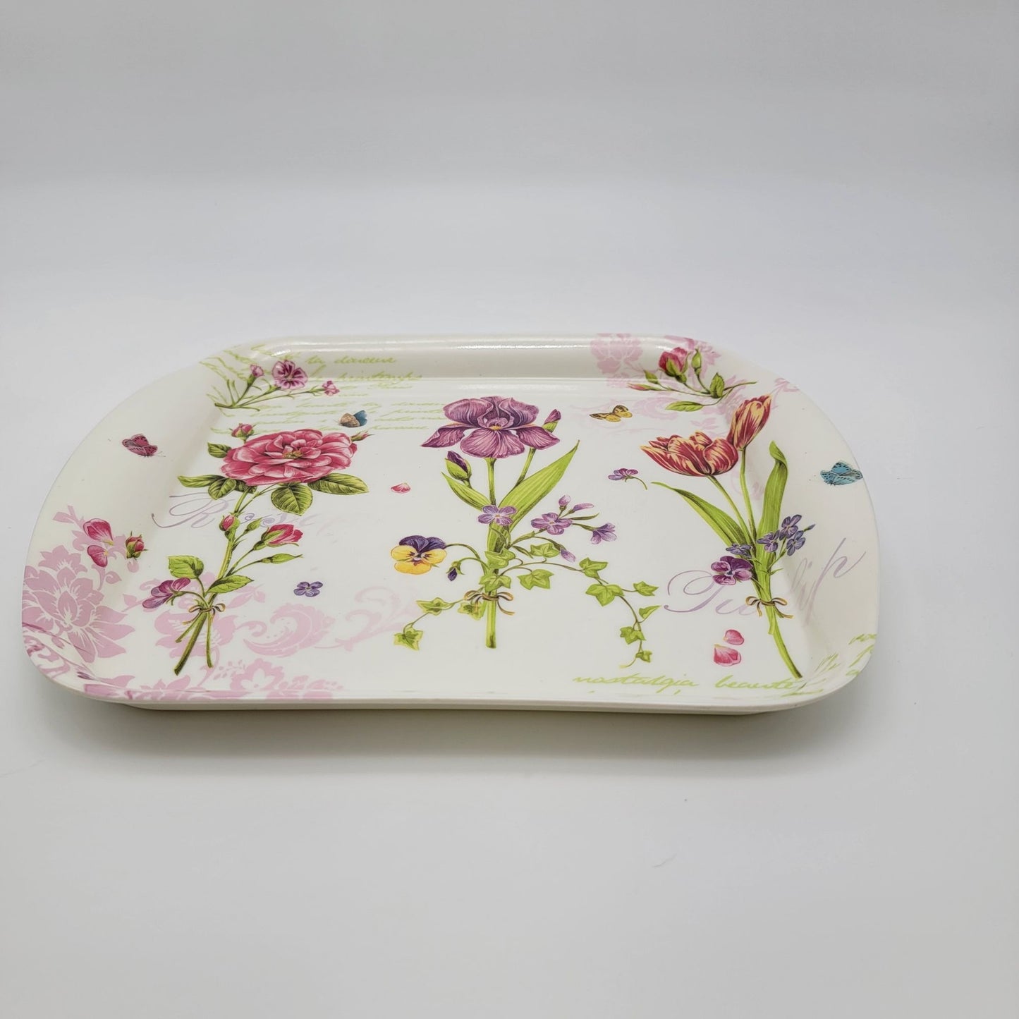 Home Essentials Melamine Serving Tray Flowers