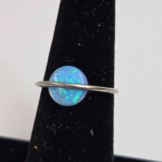 Pura Vida Opal Saturn Silver-Plated Ring Size 6
