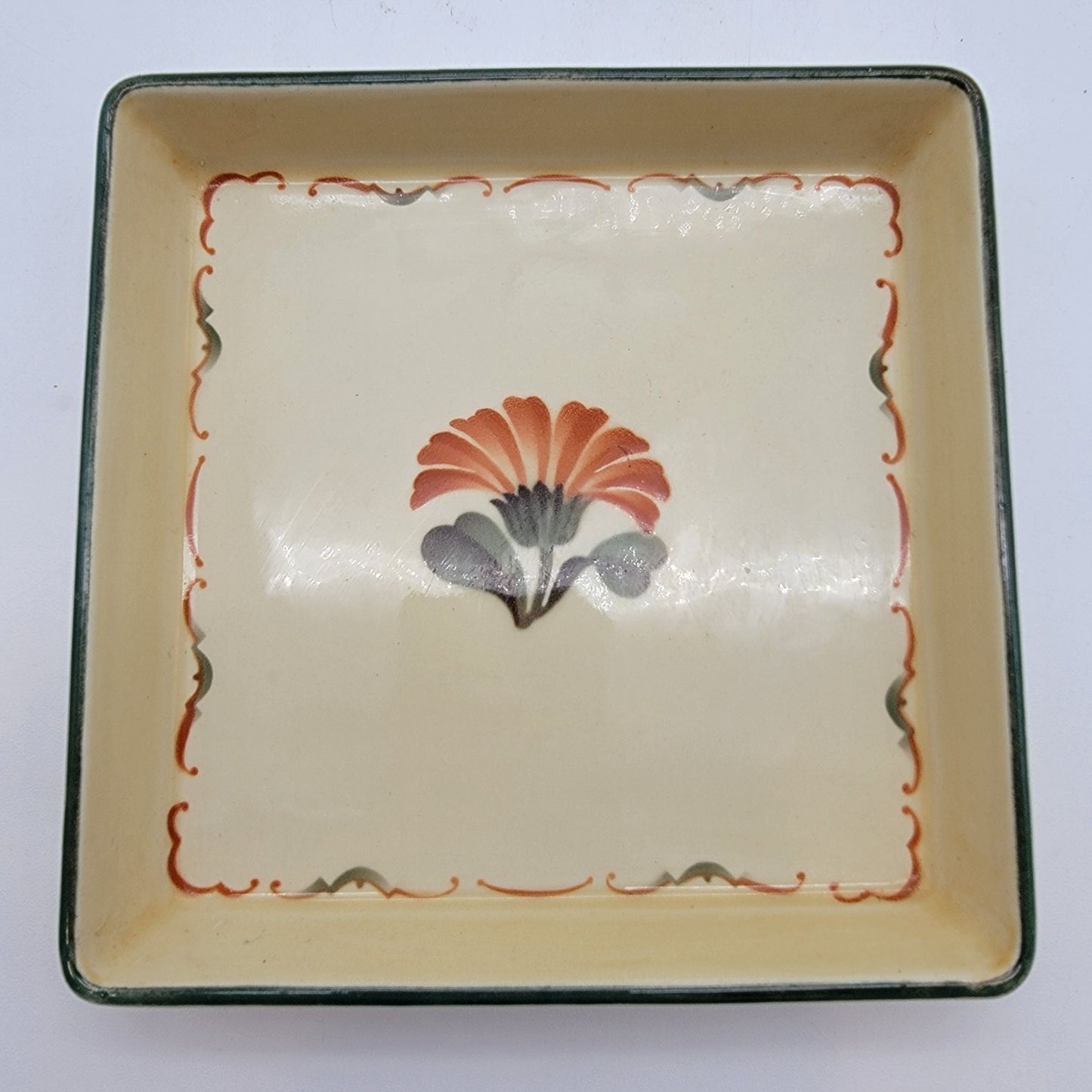 Mid-Century Aluminia Faience Square Dish Morganfrue by Nils Thorsson