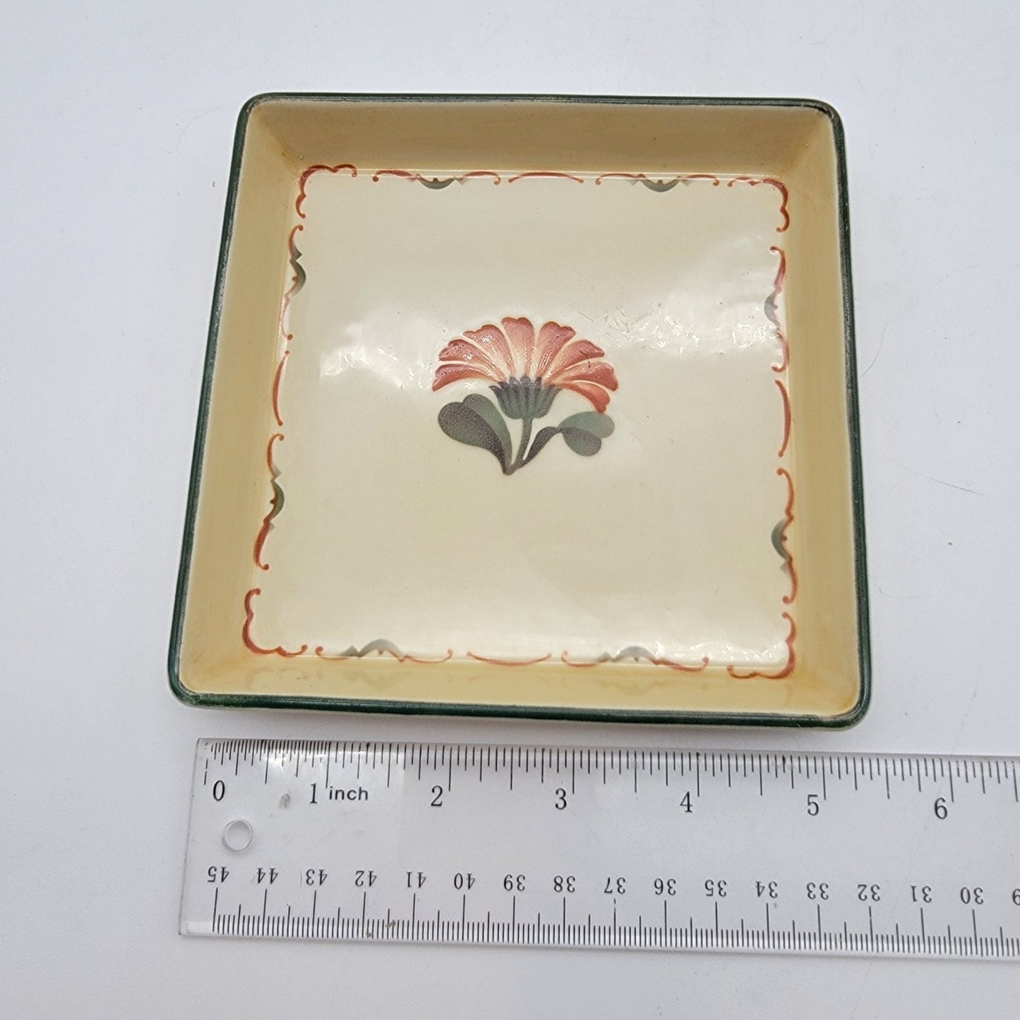Mid-Century Aluminia Faience Square Dish Morganfrue by Nils Thorsson