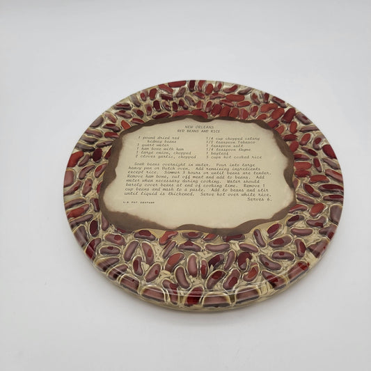 Vintage New Orleans Red Beans & Rice Recipe Lucite Trivet