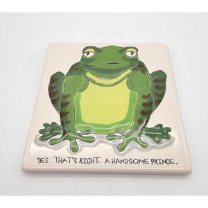 1997 Smile Tiles Hand Painted Frog Tile Trivet