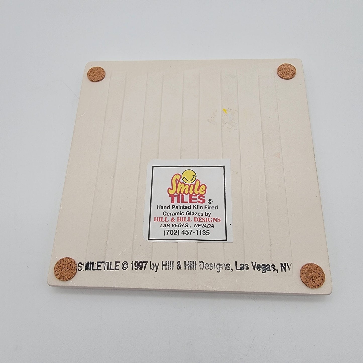 1997 Smile Tiles Hand Painted Frog Tile Trivet