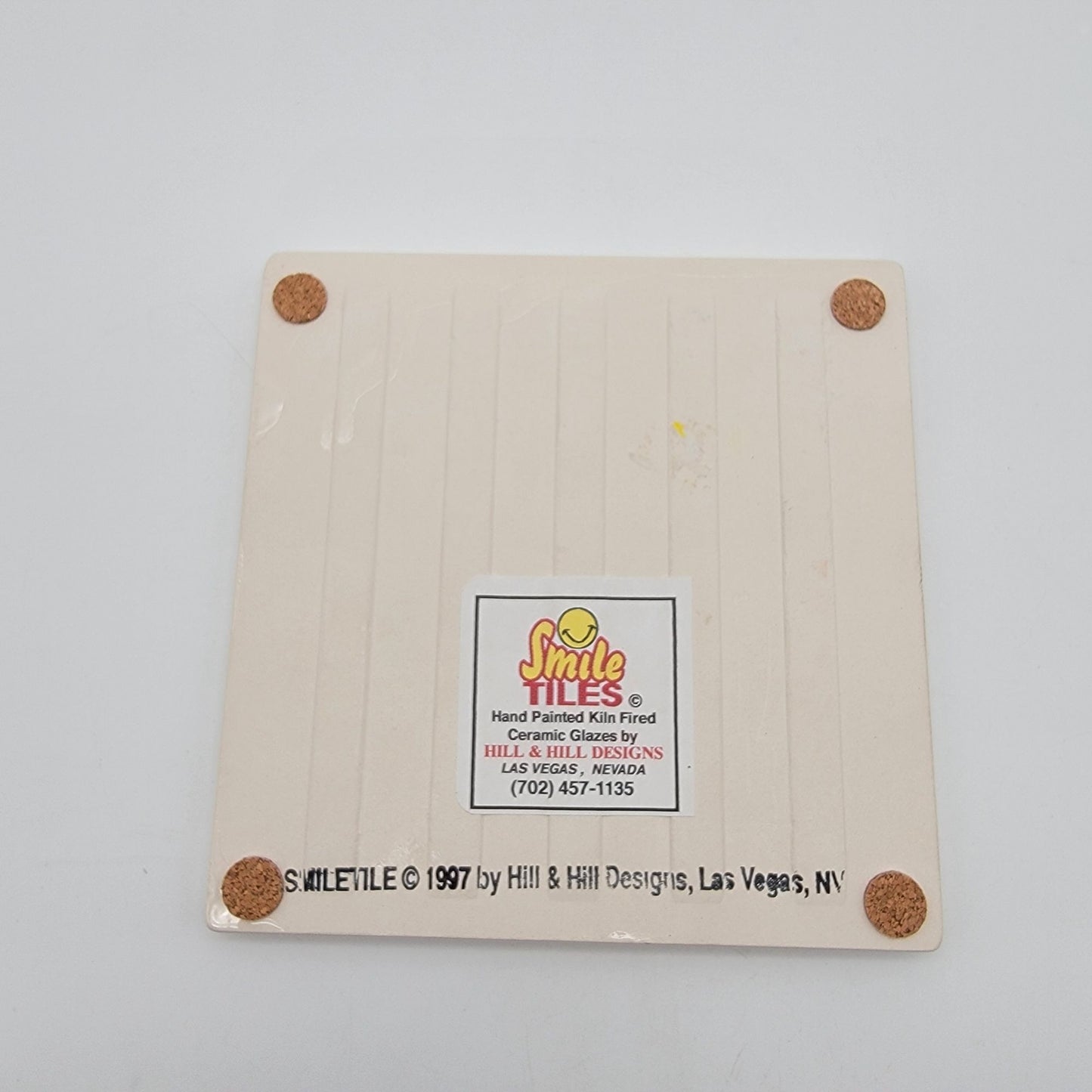1997 Smile Tiles Hand Painted Frog Tile Trivet