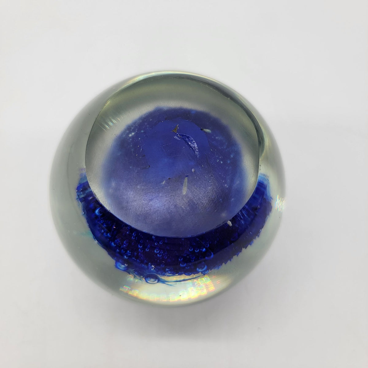 Vintage Dolphins Blown Glass Paperweight