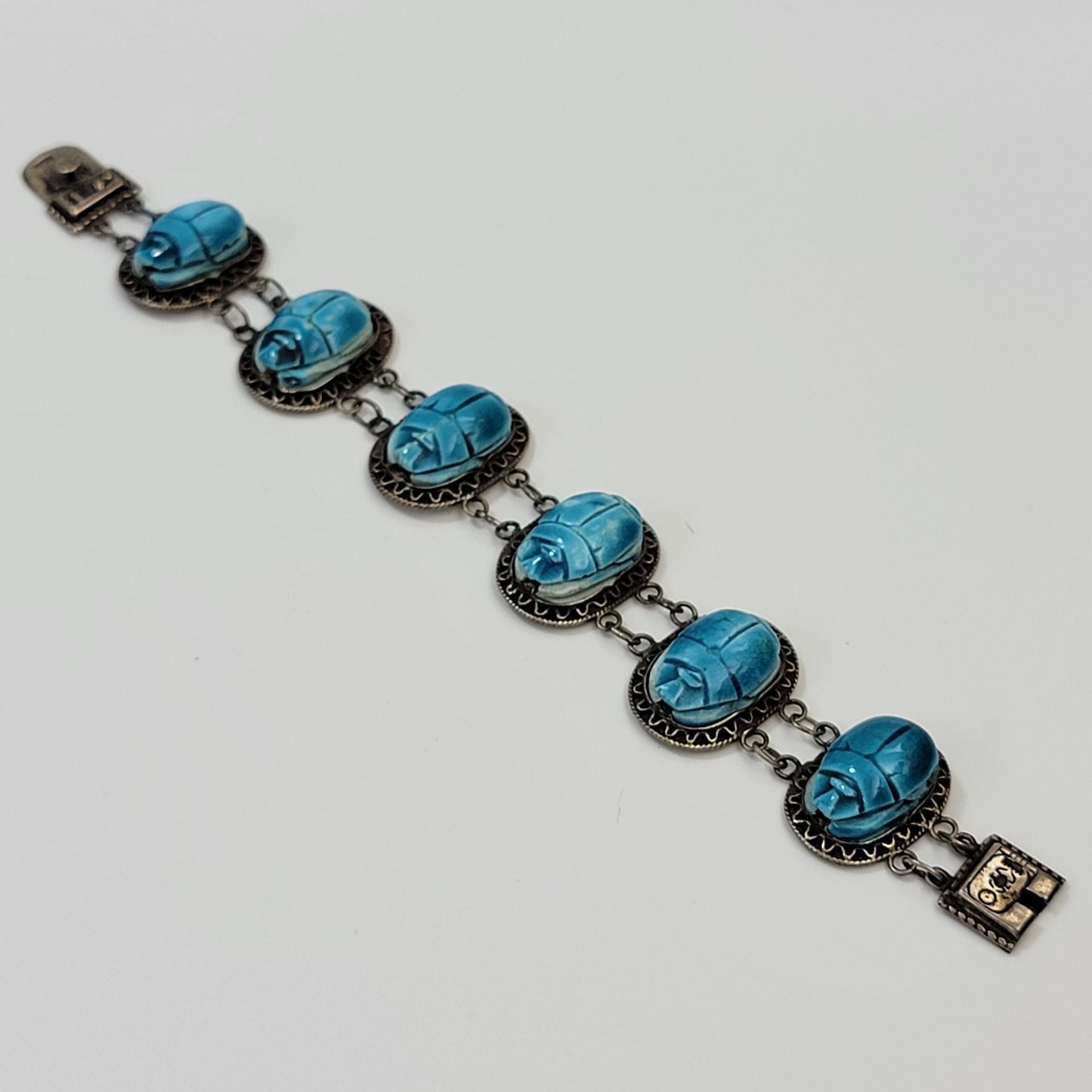 Antique 1920s Egyptian Revival Scarab Bracelet