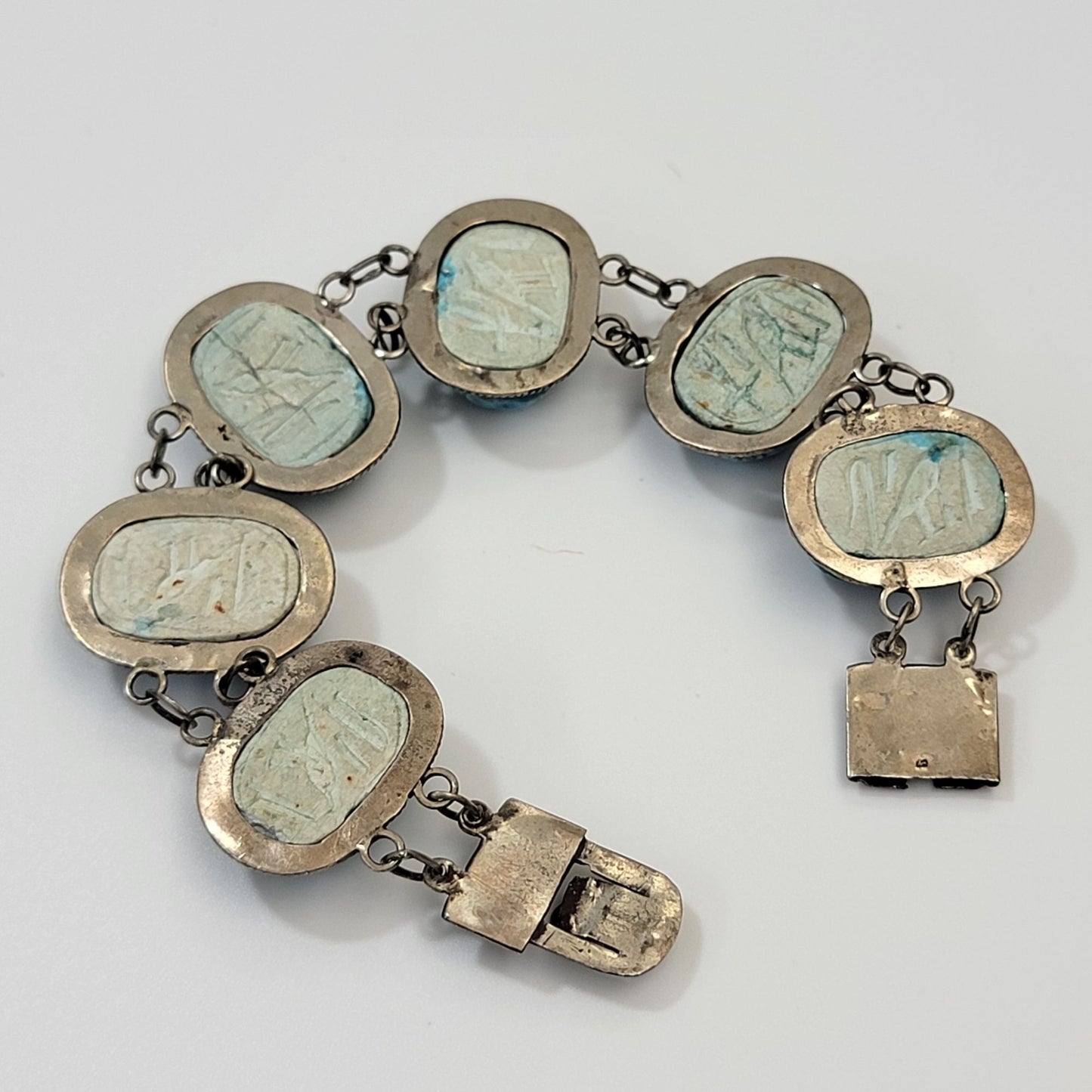 Antique 1920s Egyptian Revival Scarab Bracelet