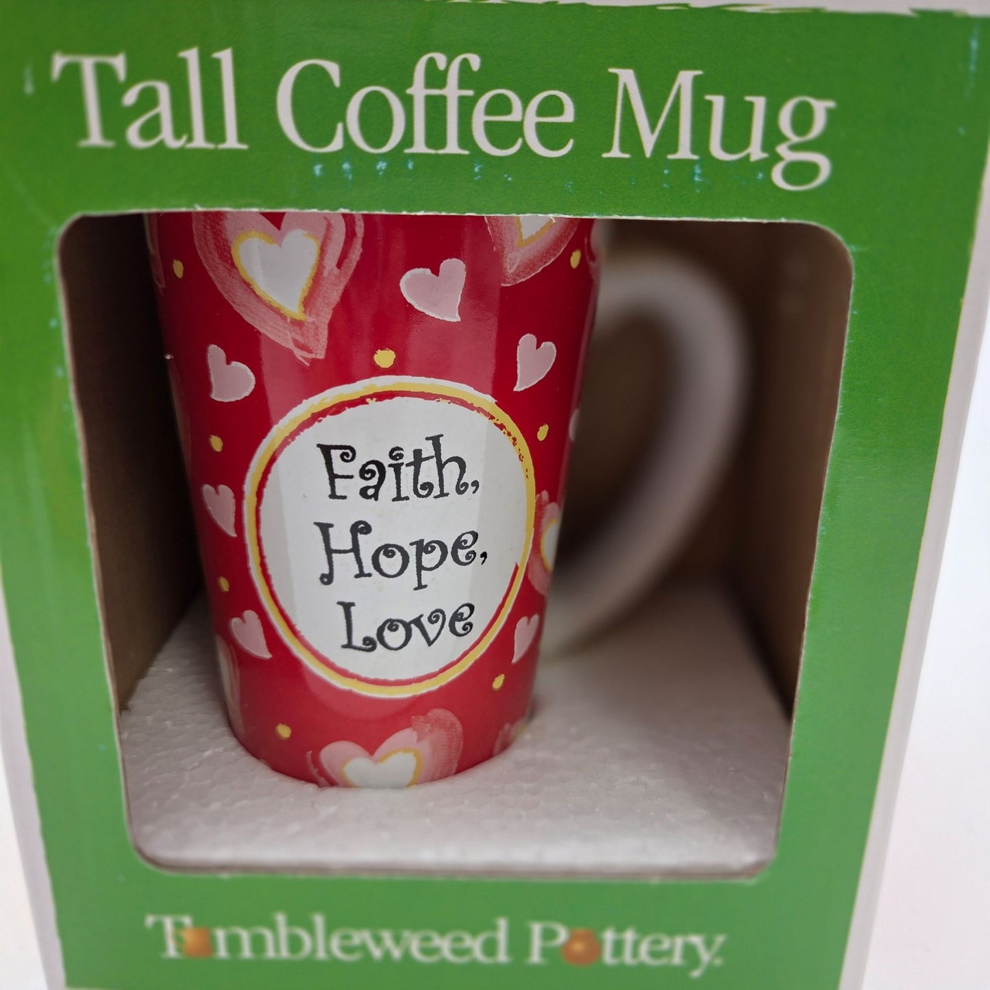 Tumbleweed Pottery Faith Hope Love Mug NEW