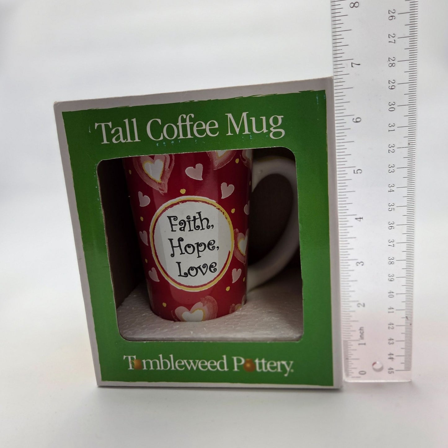 Tumbleweed Pottery Faith Hope Love Mug NEW