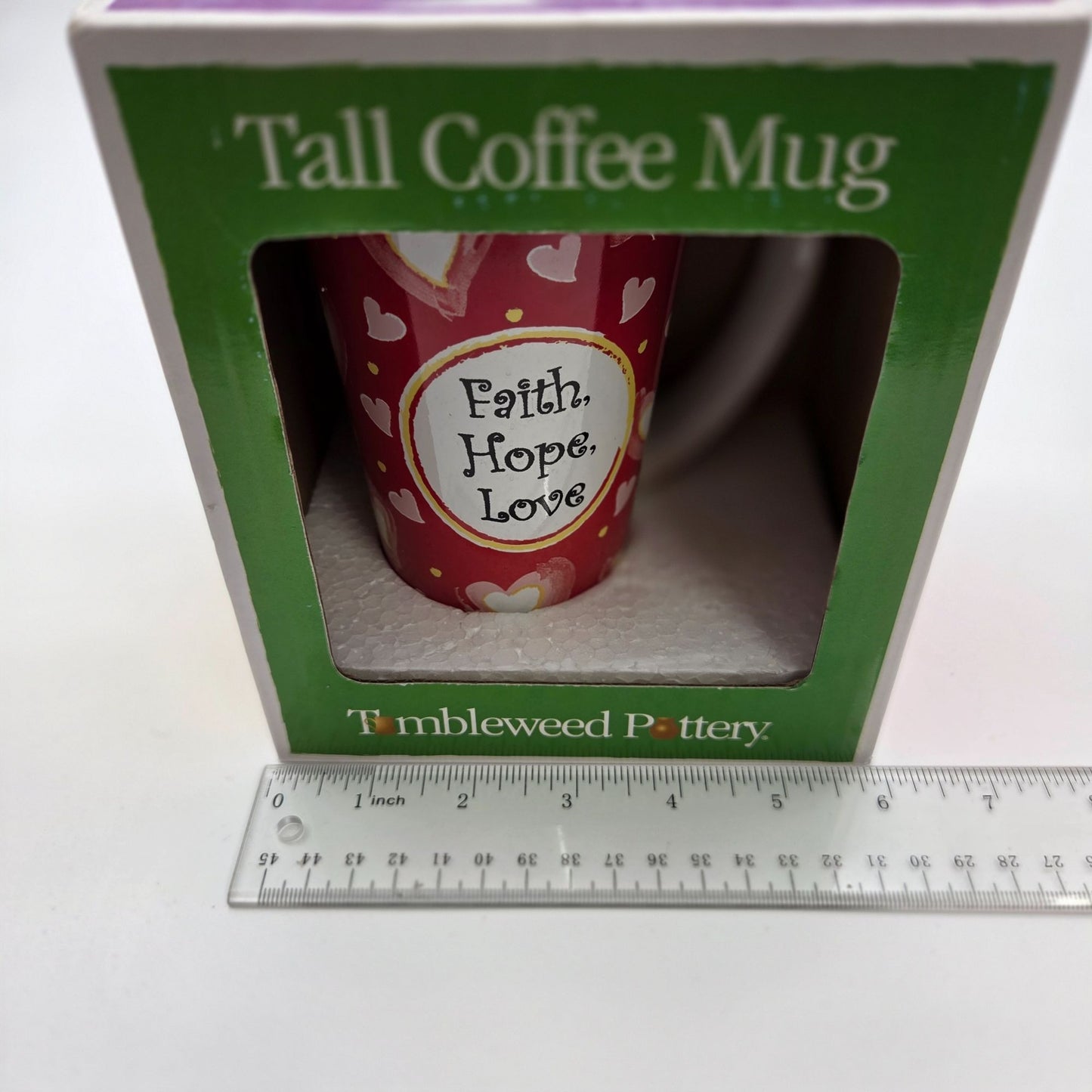 Tumbleweed Pottery Faith Hope Love Mug NEW
