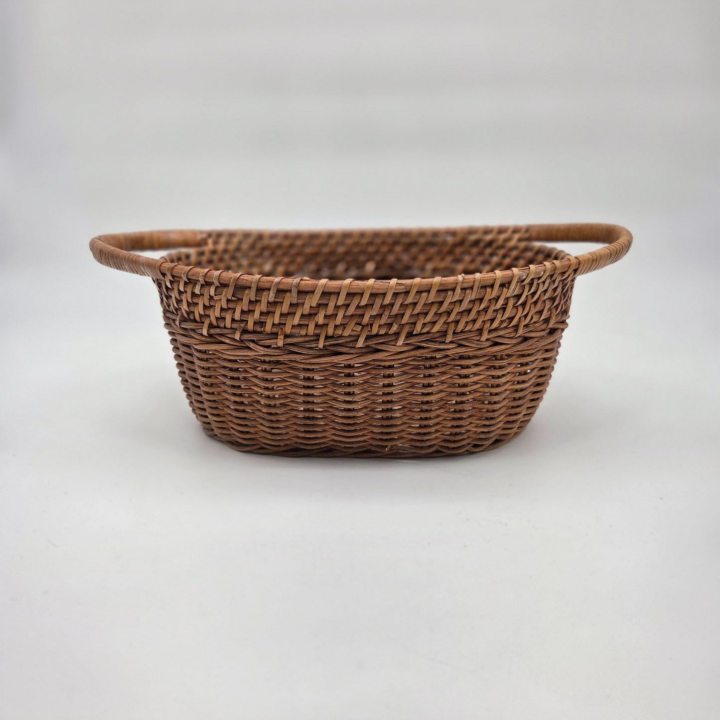 Vintage Wicker Gathering Basket With Double Handles