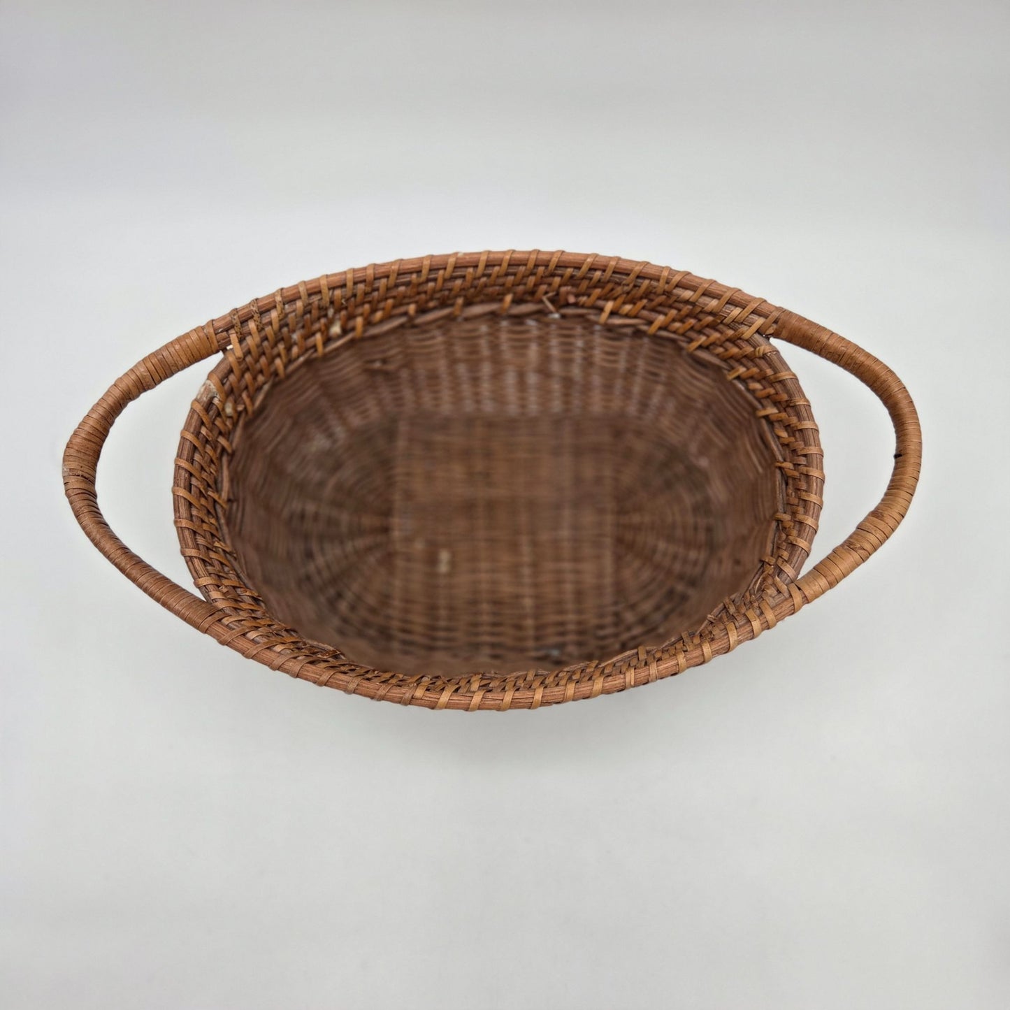 Vintage Wicker Gathering Basket With Double Handles