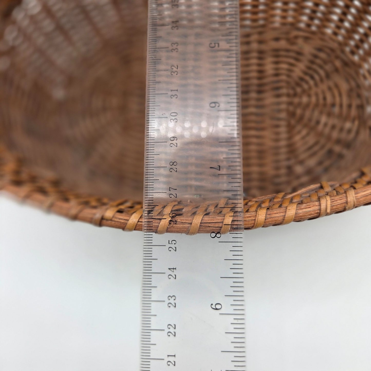 Vintage Wicker Gathering Basket With Double Handles