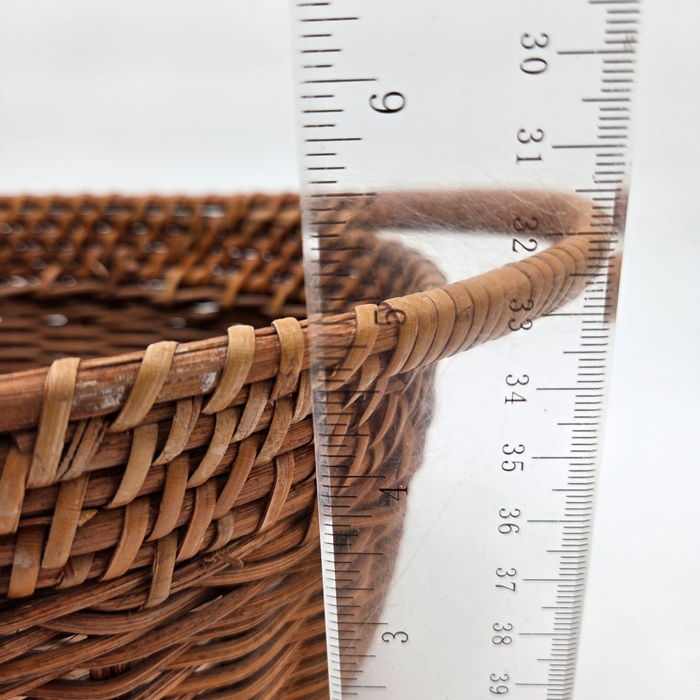 Vintage Wicker Gathering Basket With Double Handles