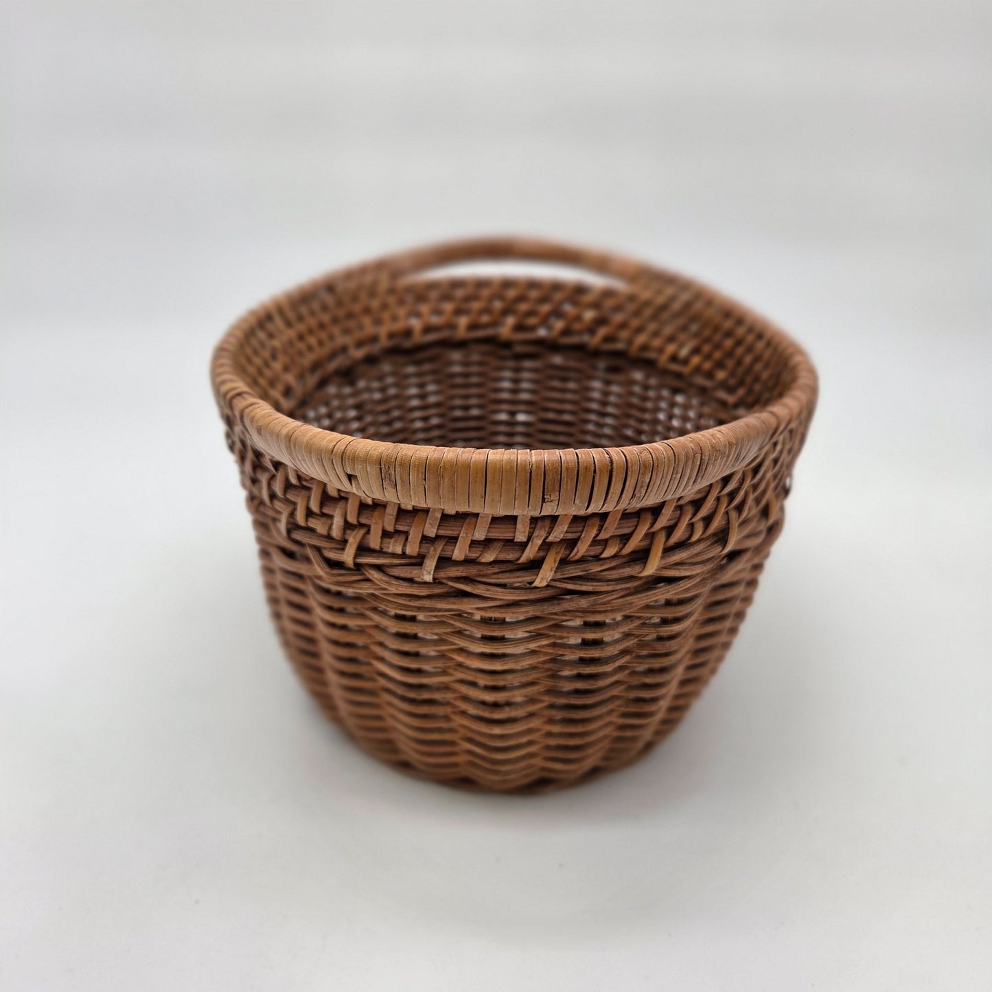 Vintage Wicker Gathering Basket With Double Handles