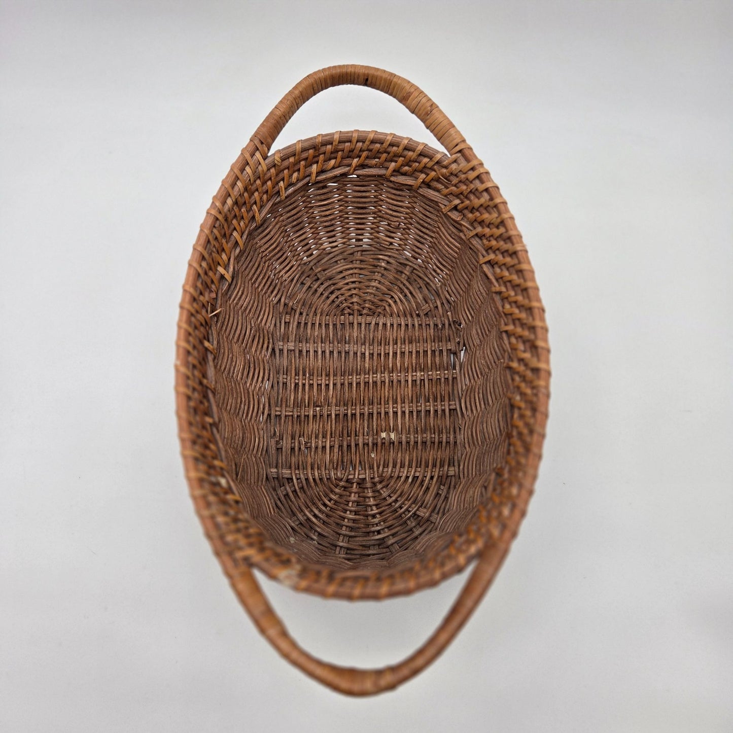 Vintage Wicker Gathering Basket With Double Handles