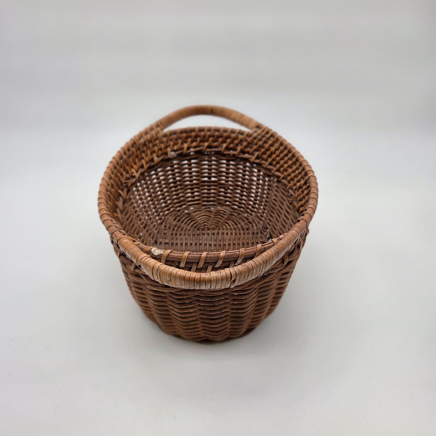 Vintage Wicker Gathering Basket With Double Handles