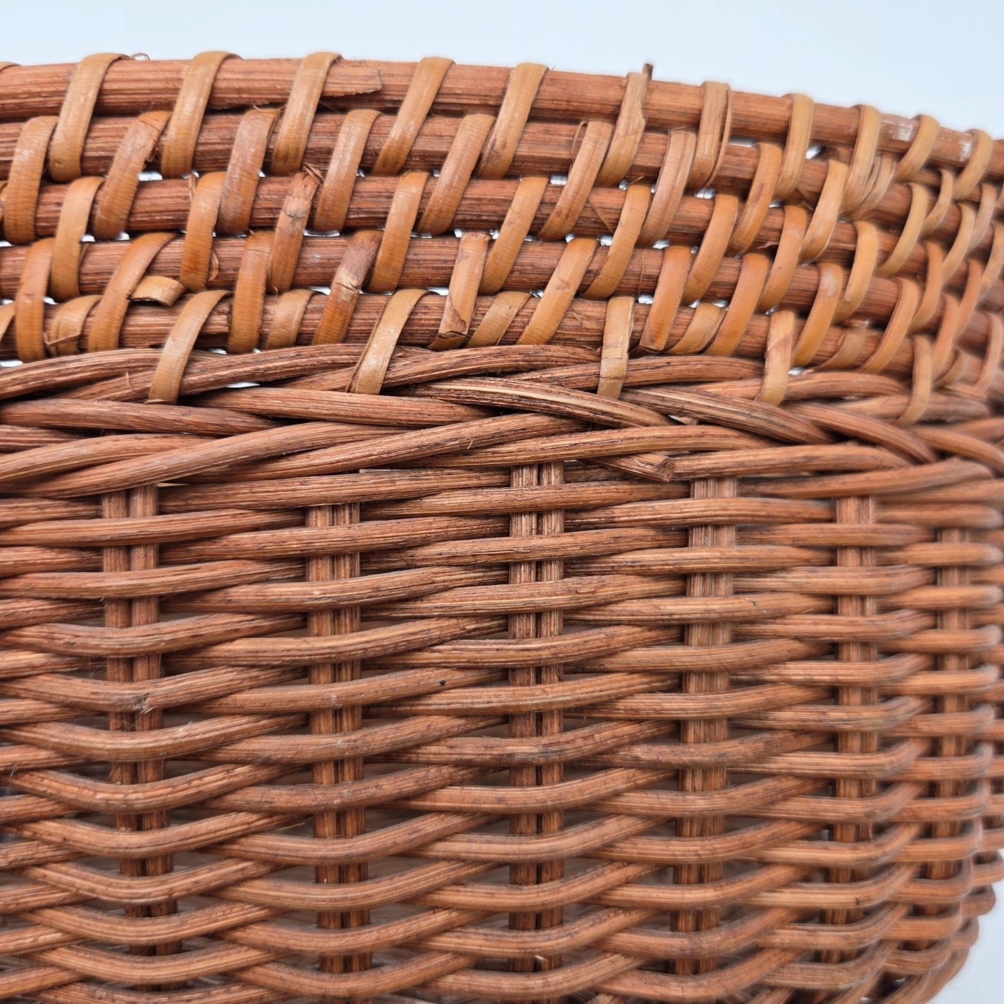 Vintage Wicker Gathering Basket With Double Handles