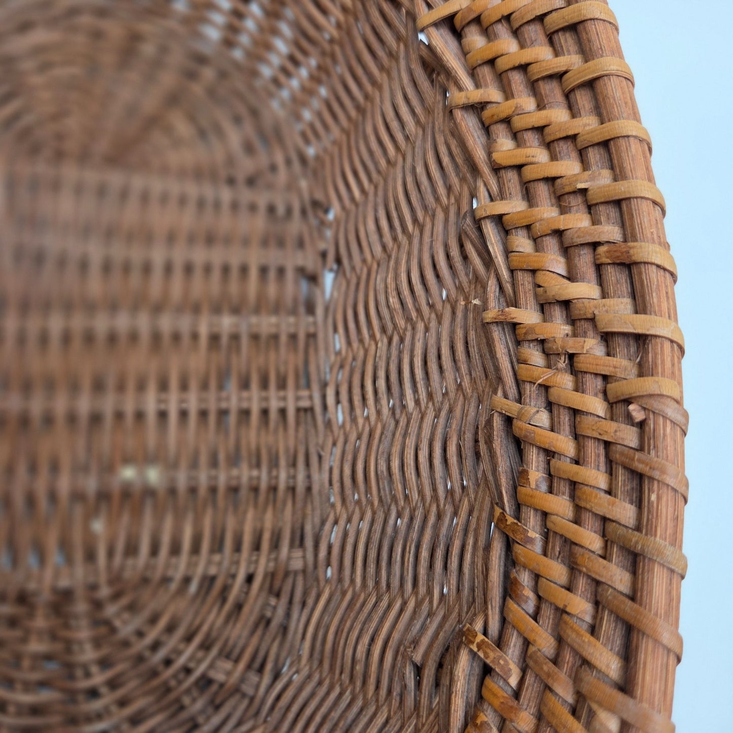Vintage Wicker Gathering Basket With Double Handles