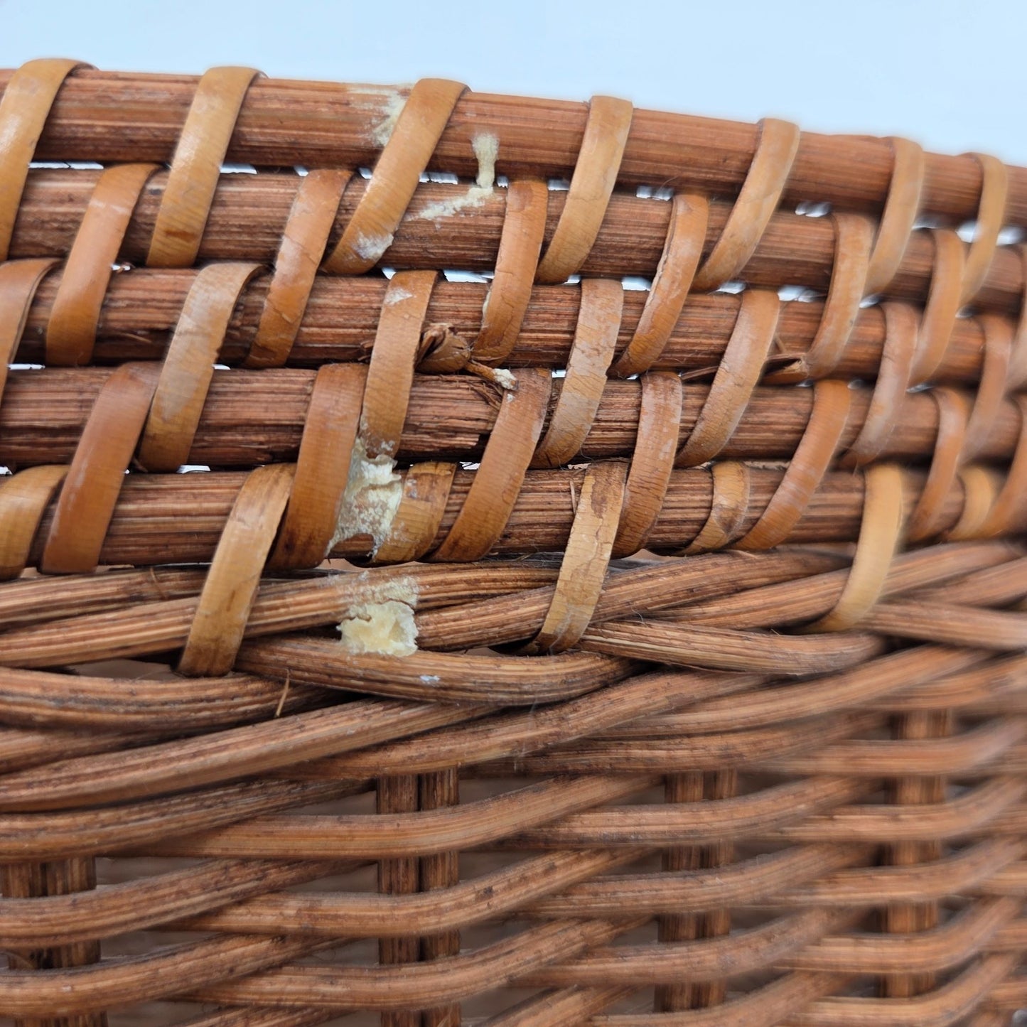 Vintage Wicker Gathering Basket With Double Handles