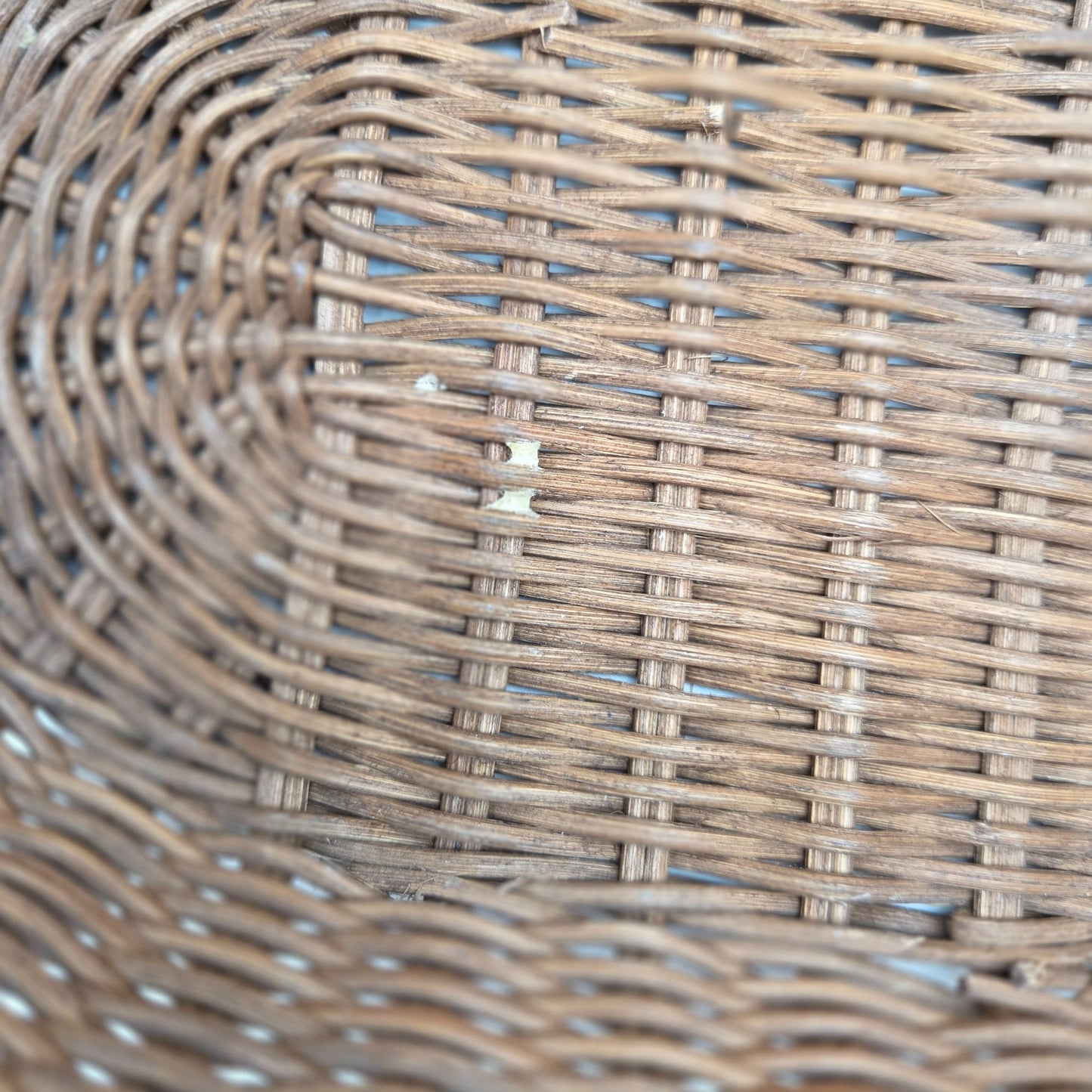Vintage Wicker Gathering Basket With Double Handles