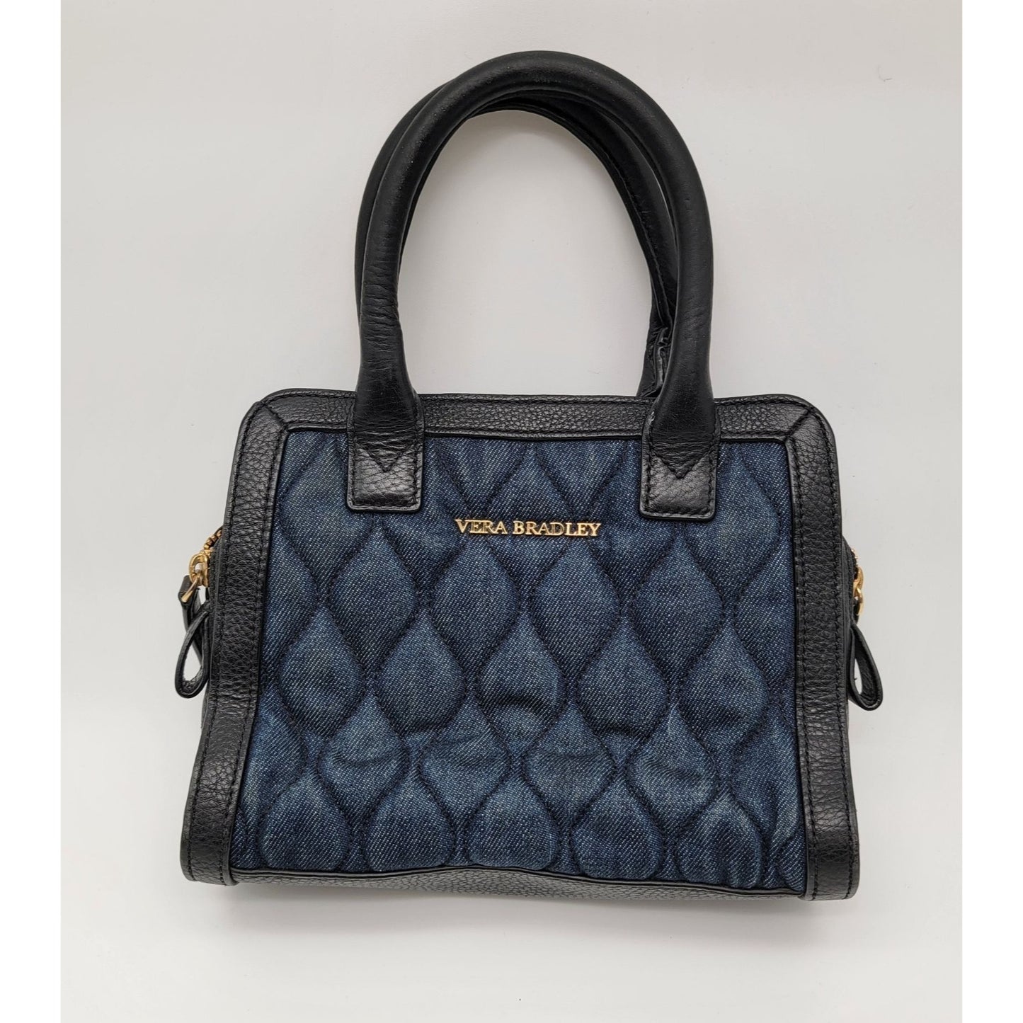 Vera Bradley Natalie Satchel Blue Denim Quilted Bag