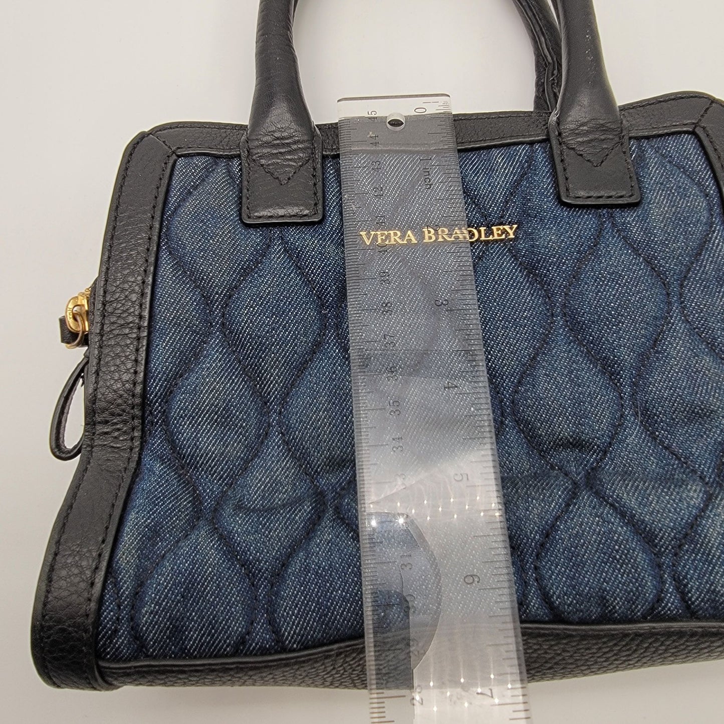 Vera Bradley Natalie Satchel Blue Denim Quilted Bag