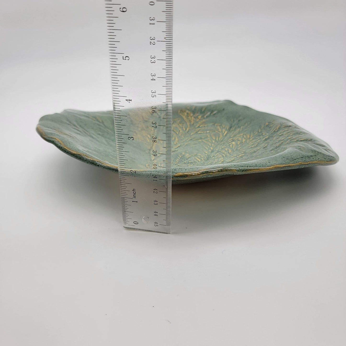 Signed Art Pottery Centerpiece Dish With Fern Imprint