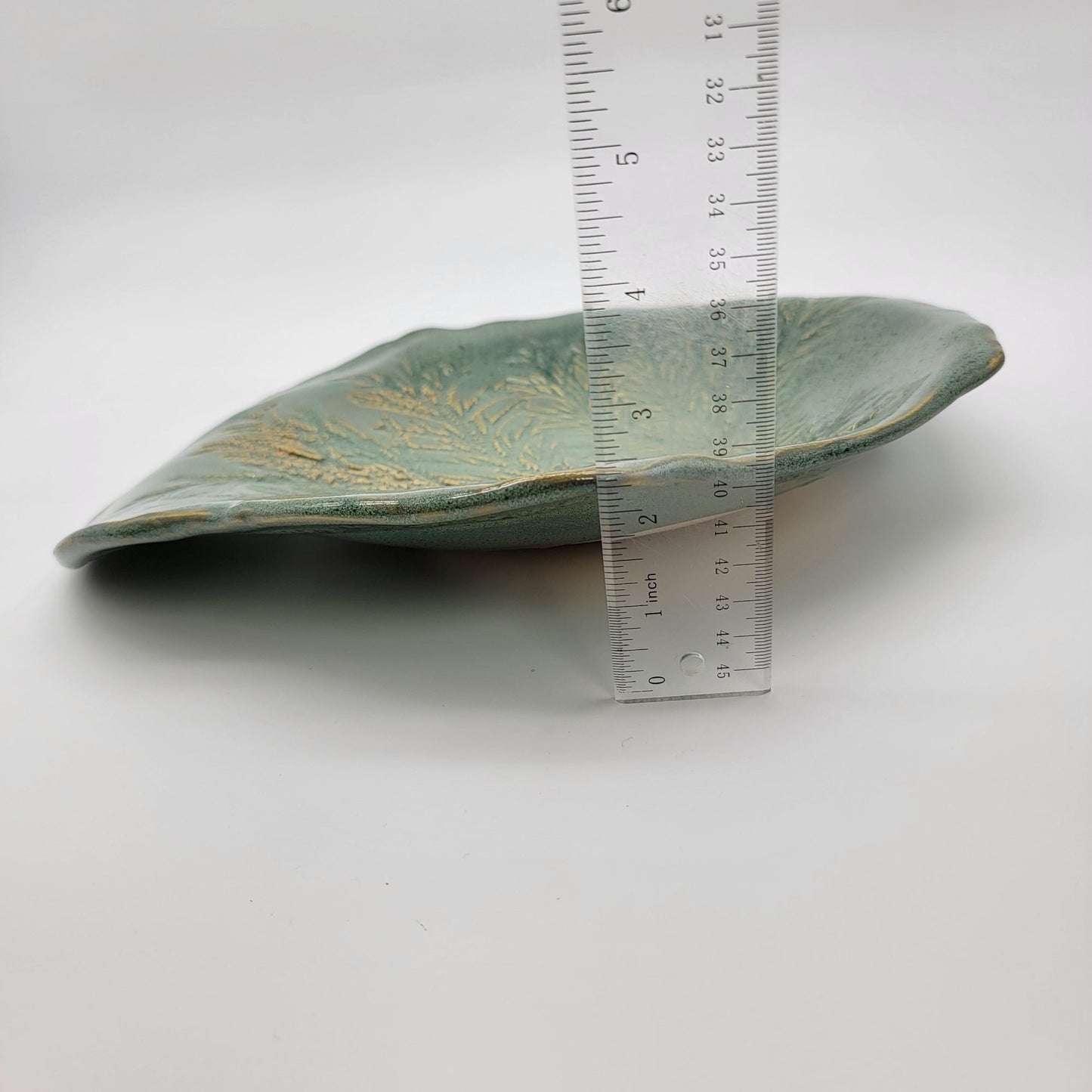 Signed Art Pottery Centerpiece Dish With Fern Imprint