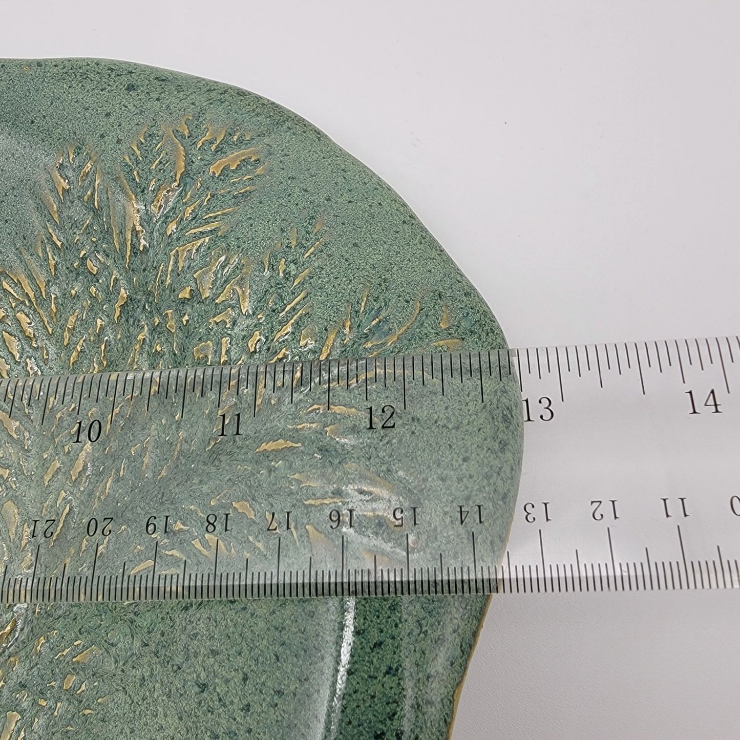 Signed Art Pottery Centerpiece Dish With Fern Imprint
