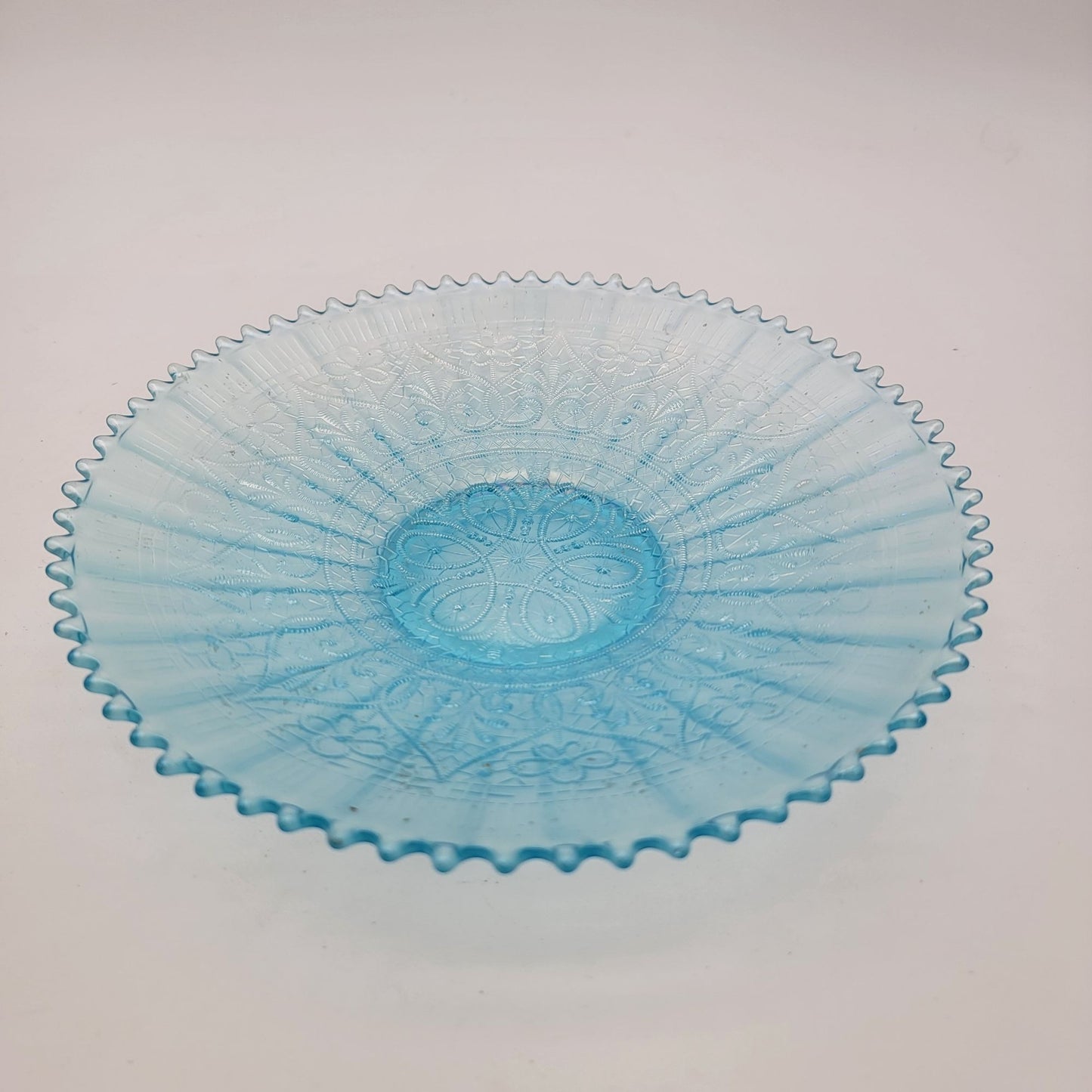 Northwood Hearts and Flowers Blue Carnival Glass Plate