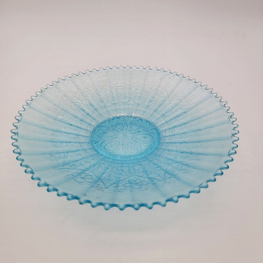 Northwood Hearts and Flowers Blue Carnival Glass Plate